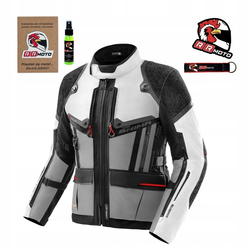 Textilná motocyklová bunda Shima Tracker Light Grey šedá Darčeky