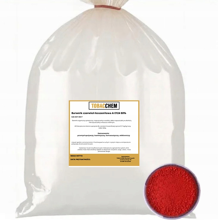 Potravinářské barvivo Košenilová červená A – Pąs 4R 80% (E124) 5 kg