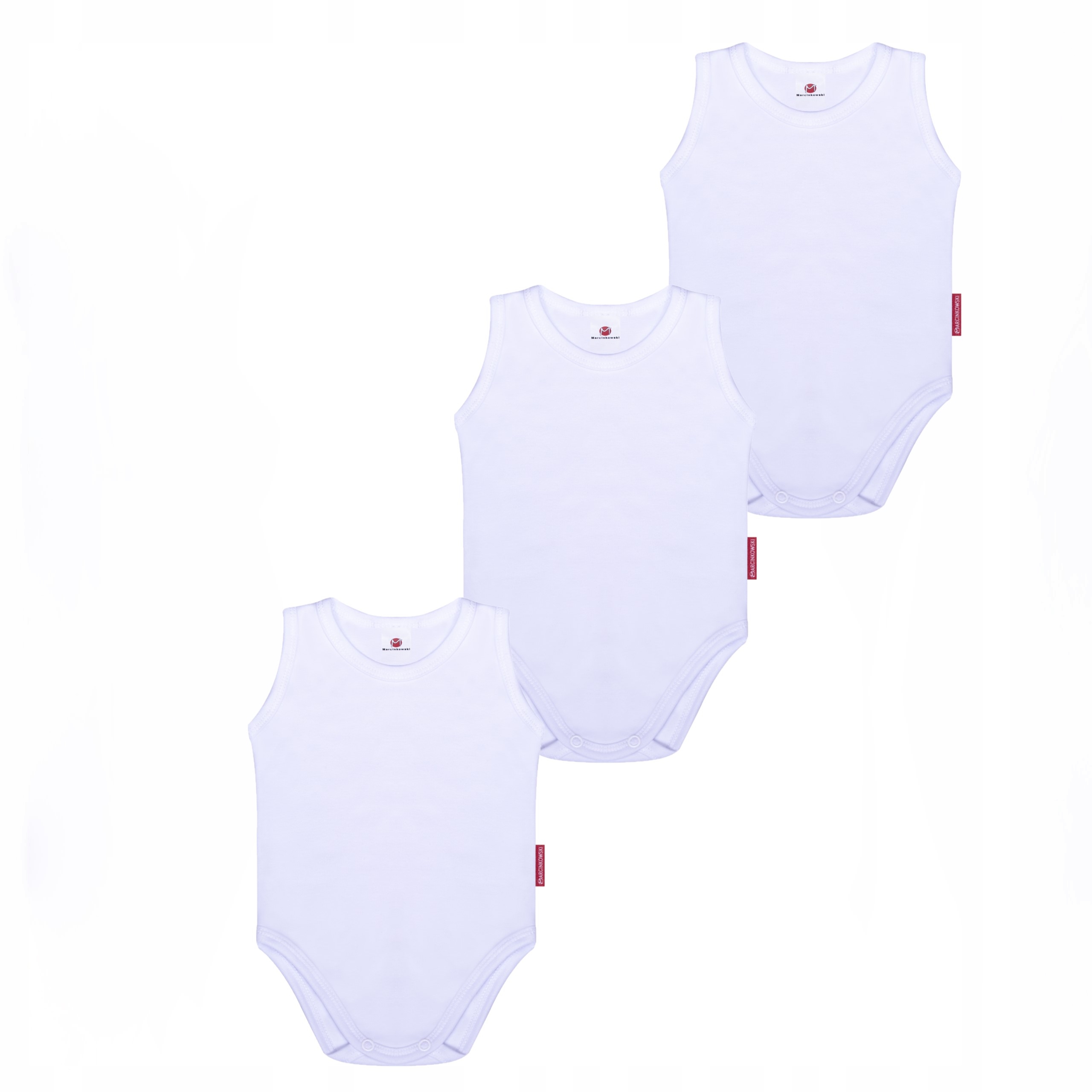 

Body Białe Na Lato 92 CM 3 Sztuki Bawełna 100%
