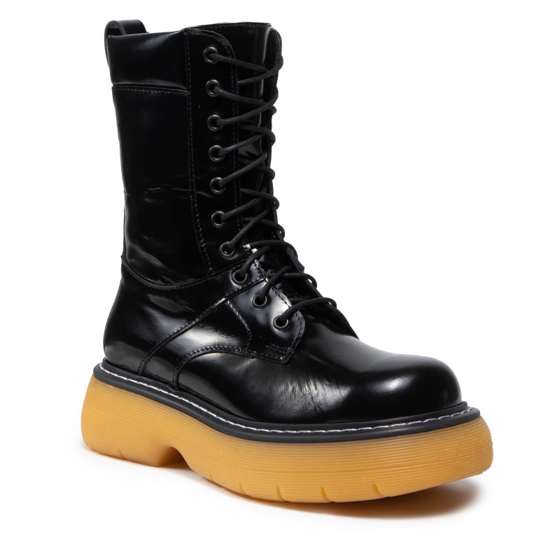 Kotníkové Boty černé kanady kožené boty dámské vysoké Karino 37,5