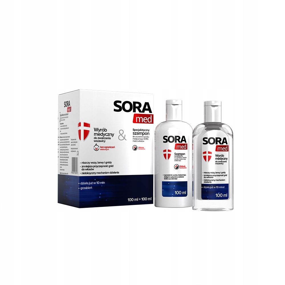 

Sora med Zestaw płyn+szampon 100+100 ml