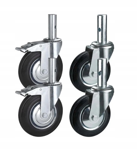 Zestaw Koło obrotowe do rusztowań koło kółko 160mm, trzpień Fi35