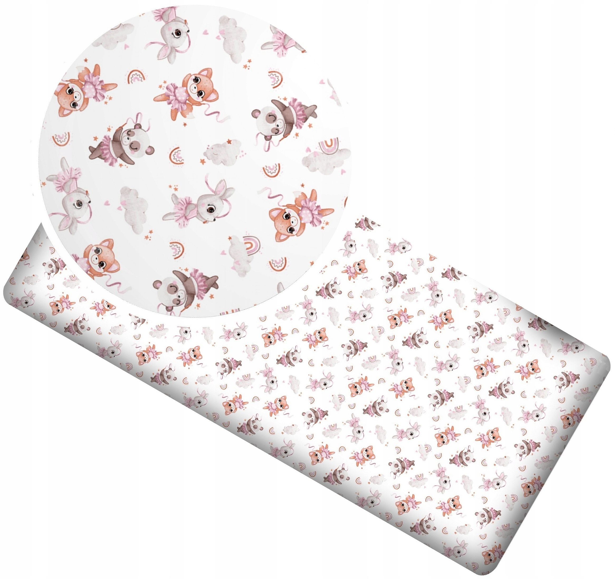 PRZEŚCIERADŁO 90X50 Z GUMKĄ DO KOŁYSKI ŁÓŻECZKA DOSTAWNEGO BAWEŁNA ATEST