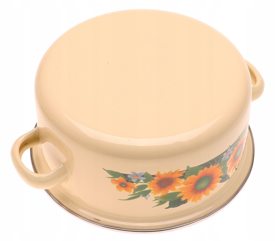 GARNKI EMALIOWANE 6 el ZESTAW Komplet Garnków Emalia Beżowe 2229 Marka inna