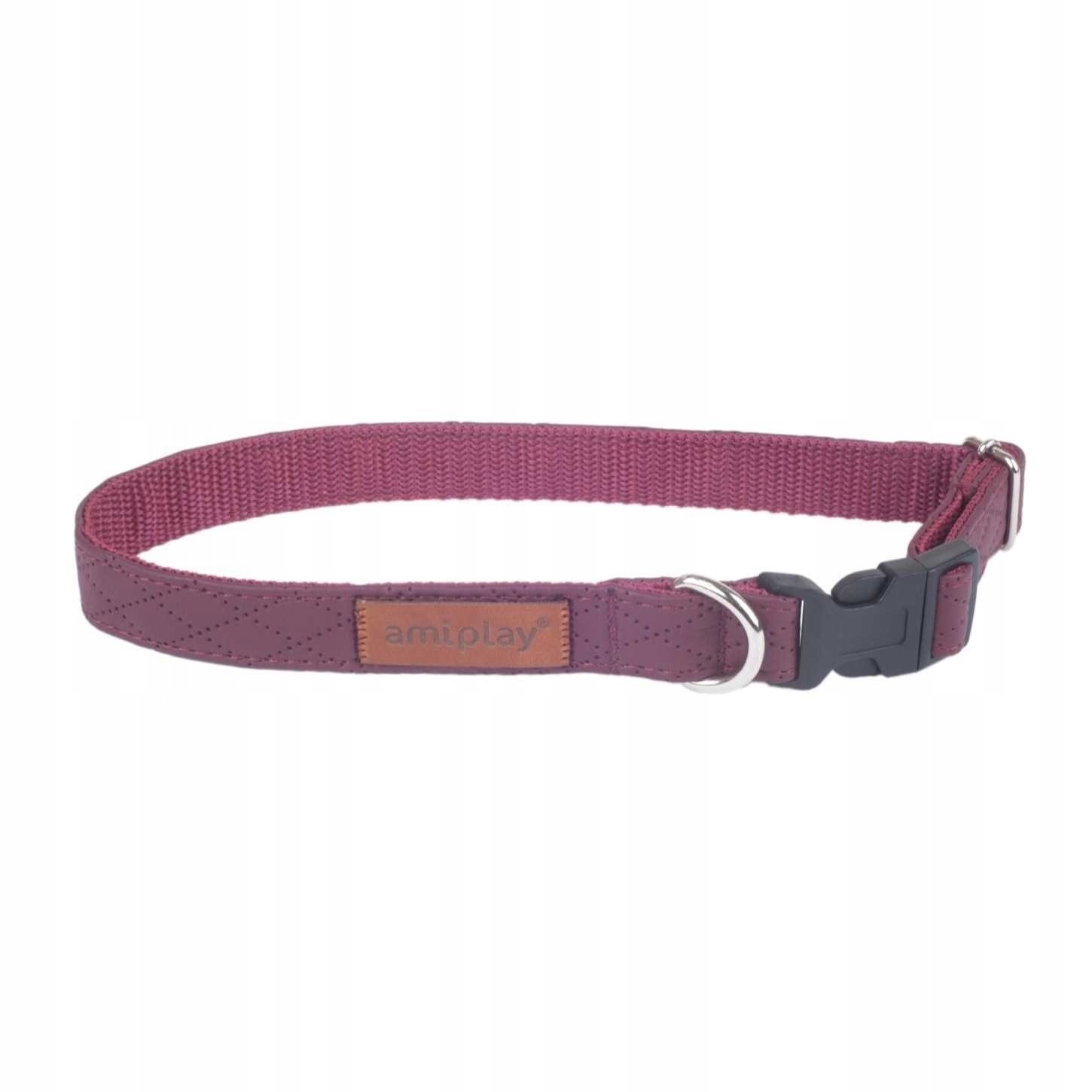 

AmiPlay Obroża Cambridge Skóra L 35-50cm Bordowy