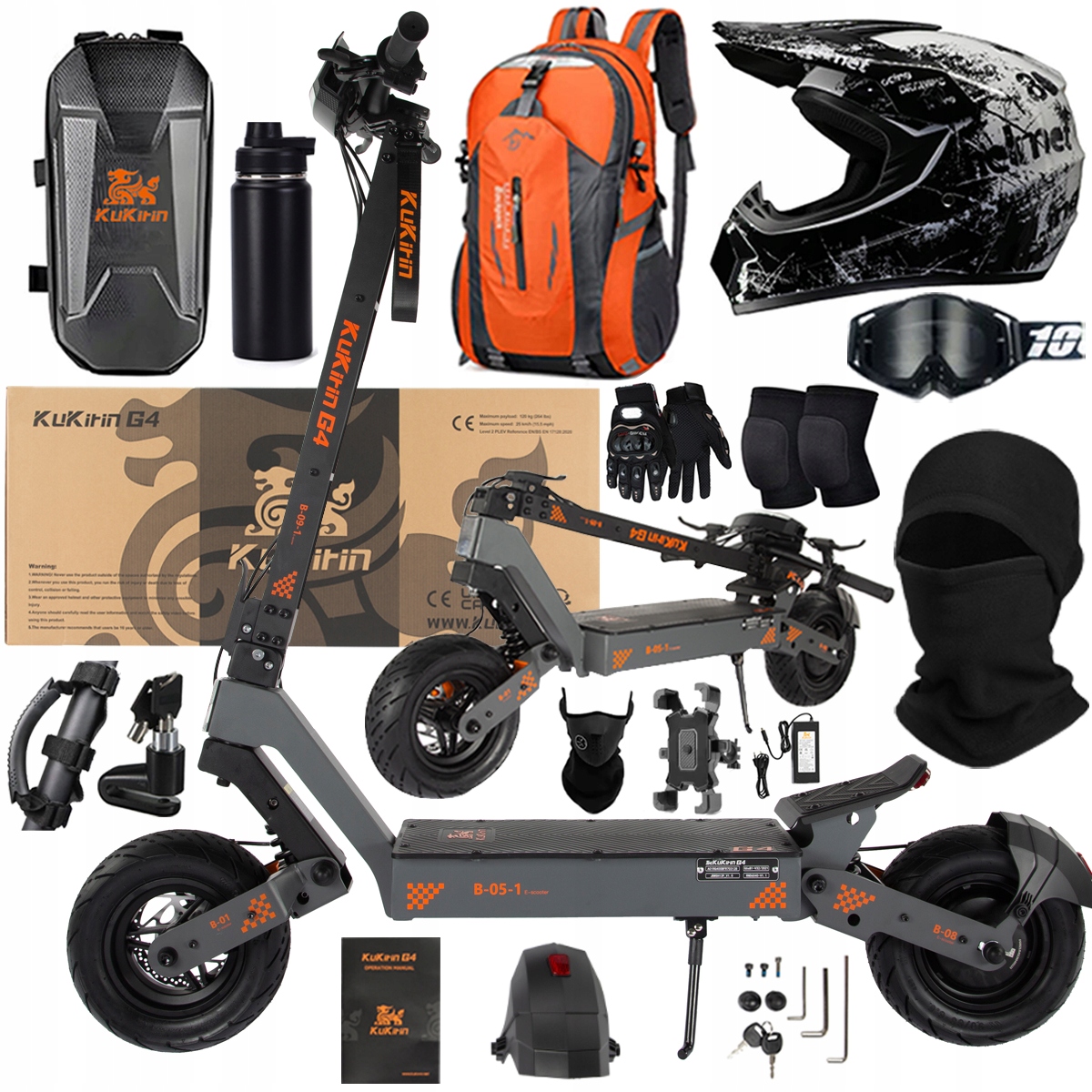 KuKirin G4 Skládací elektrická vozidla 2000W 70KM/H 60V 20Ah 75km Dárek