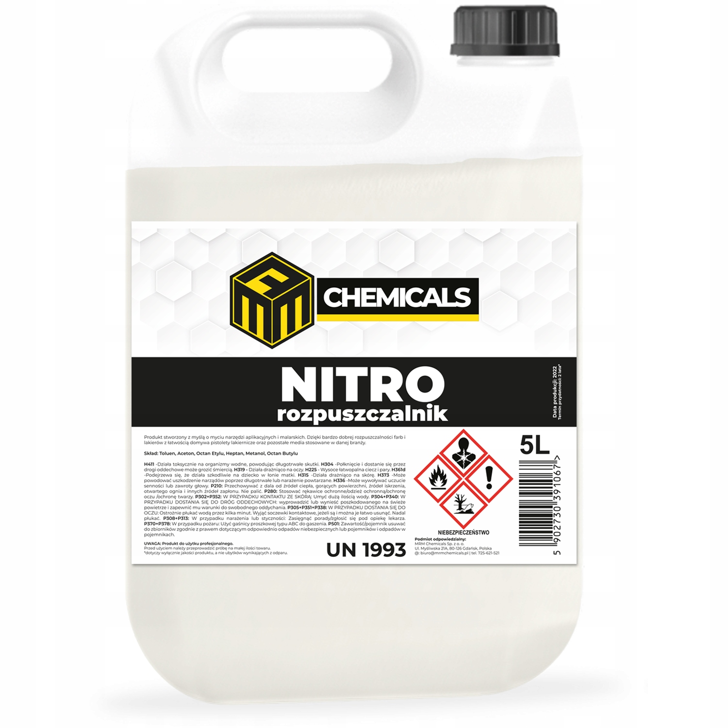 ROZCIEŃCZALNIK ROZPUSZCZALNIK NITRO PREMIUM 5L 5000ML CHEMICALS