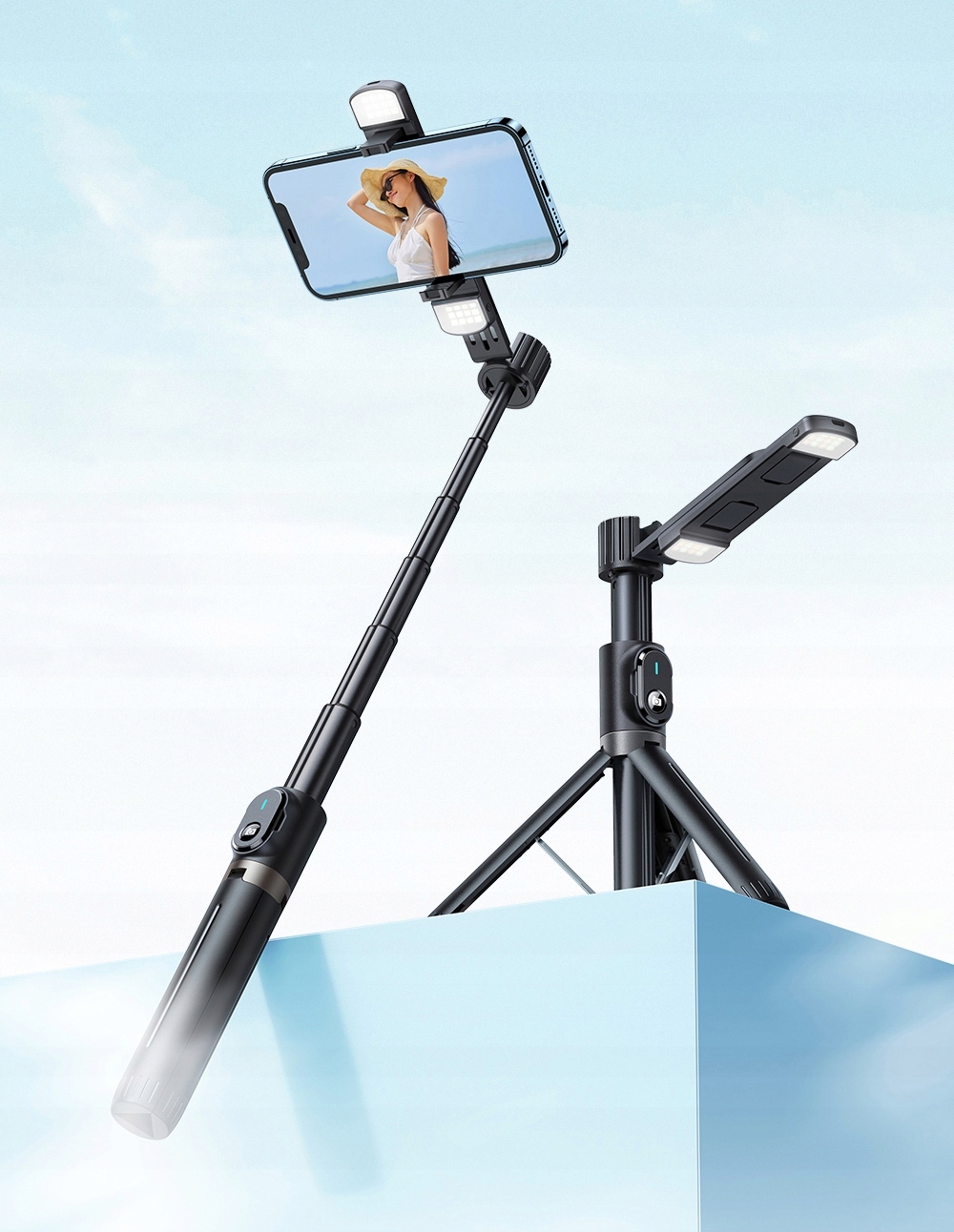 Double Shot kijek selfie, stick, tripod, bluetooth, statyw, czarny, Mcdodo Obsługiwane systemy operacyjne Android iOS Windows