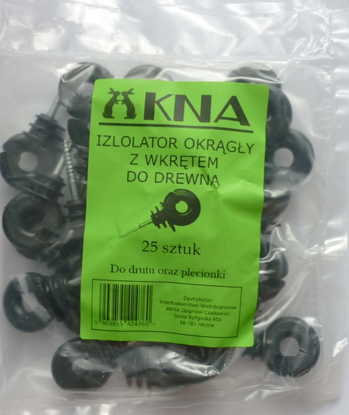 

Izolator okrągły z wkrętem do drewna op 25szt Akna