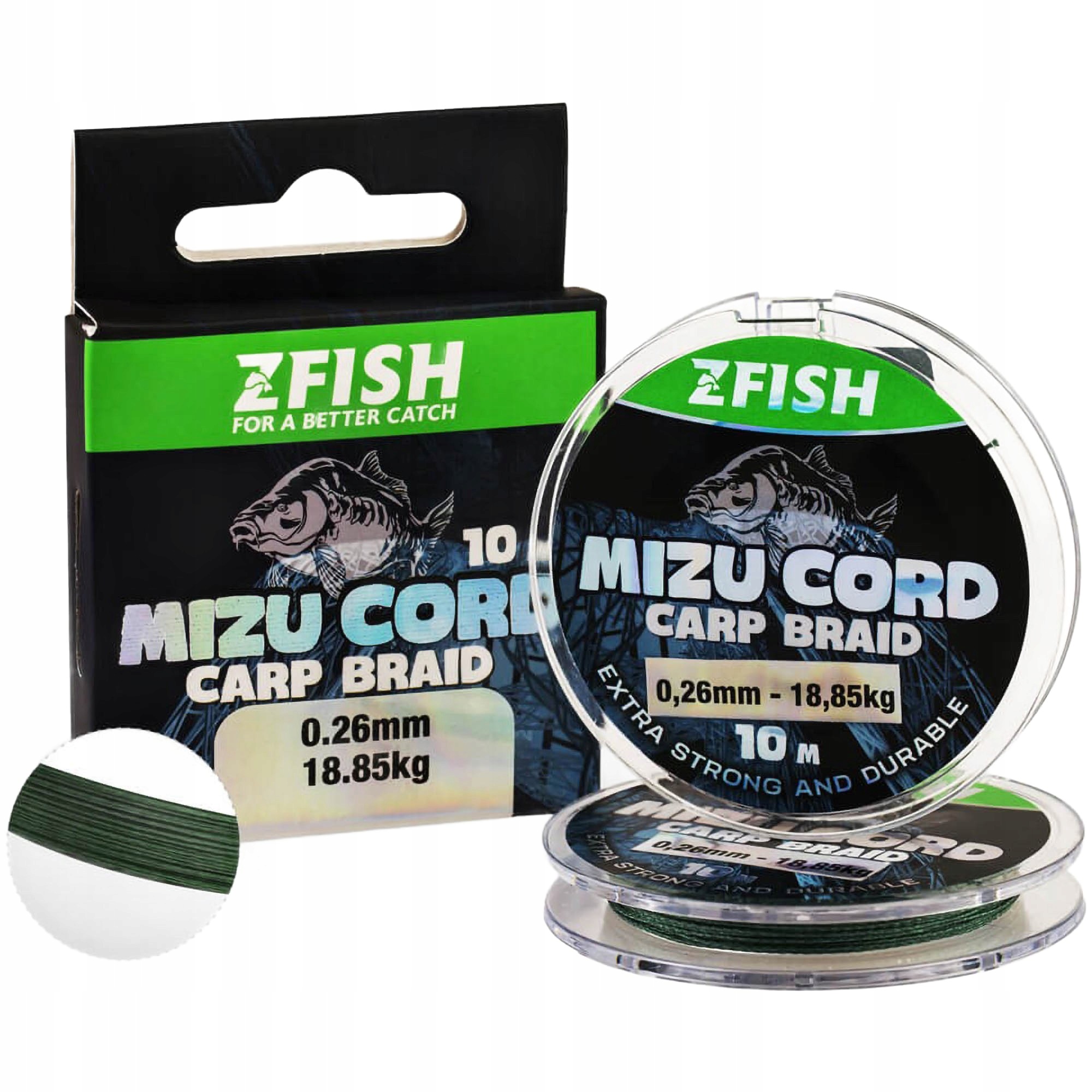 Plecionka Zfish Mizucord Carp Braid Line 0,26mm 10m 18,85kg