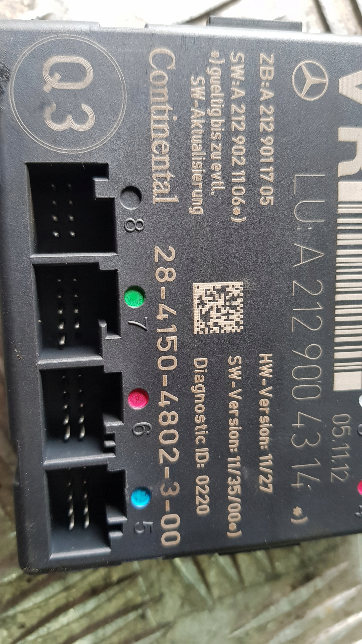 MERCEDES W212 module control unit door right front A2129004314