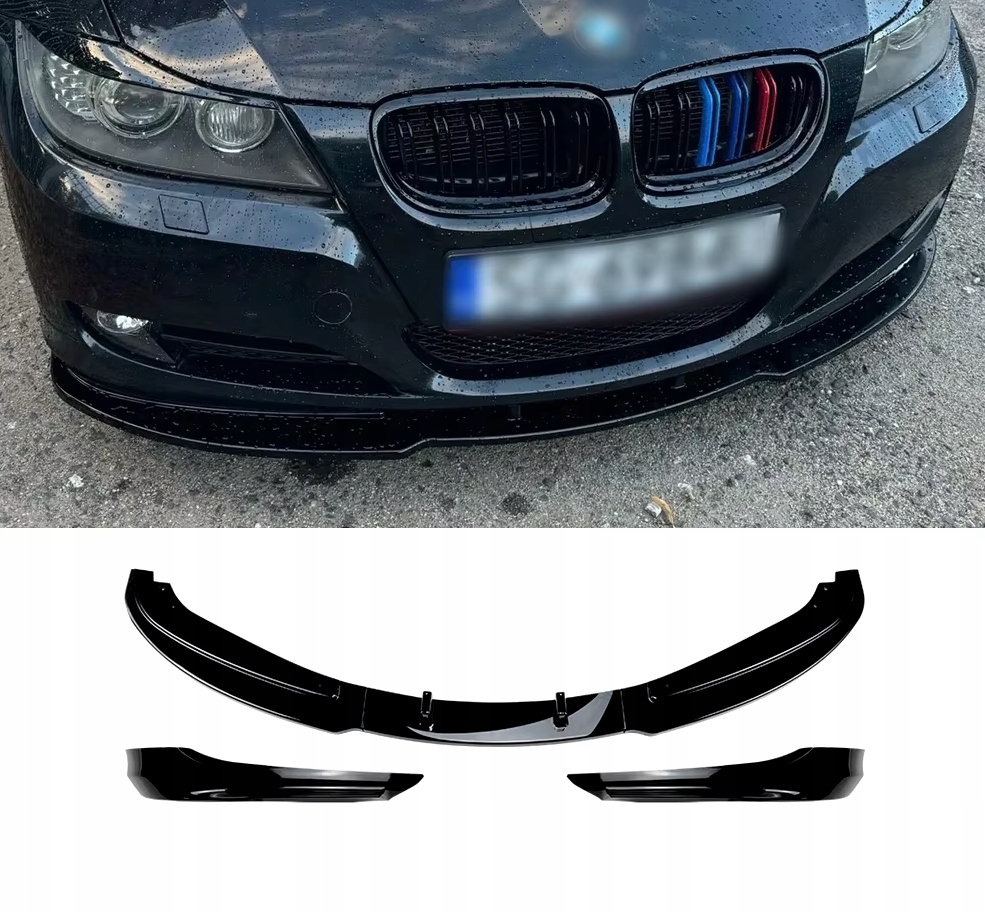 Kryt předního nárazníku Splitter Černý Lesk Bmw E90 E91 Lift 2008-2012