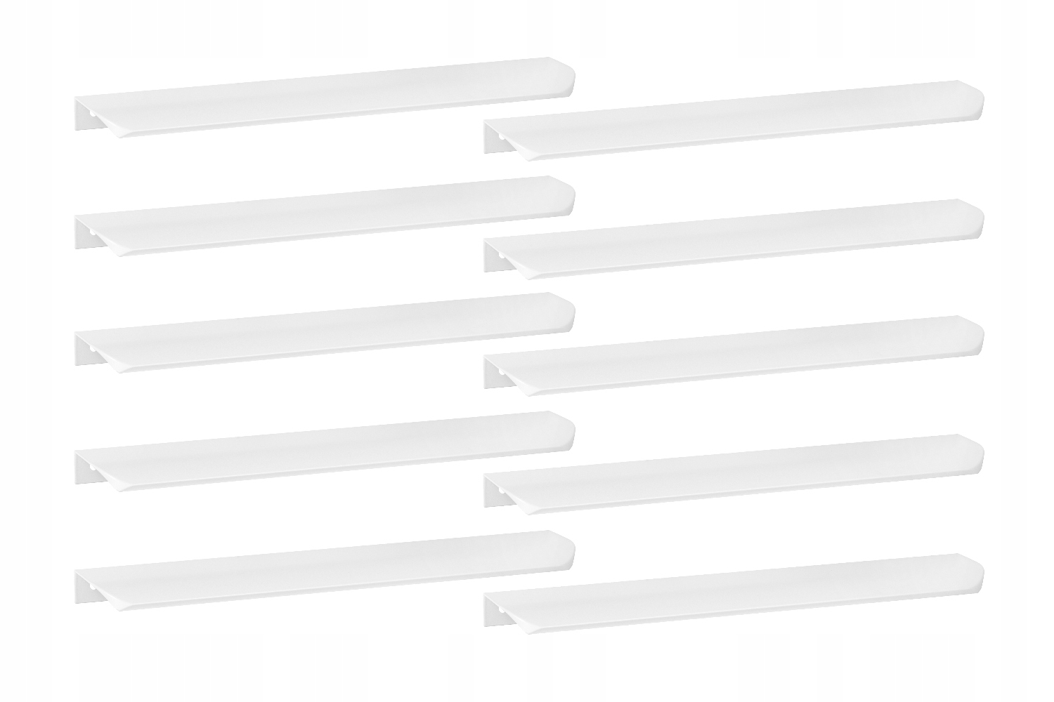 Set 10X Okrajový nábytkový držiak Biely Alu 56 cm ľahký a odolný UA02