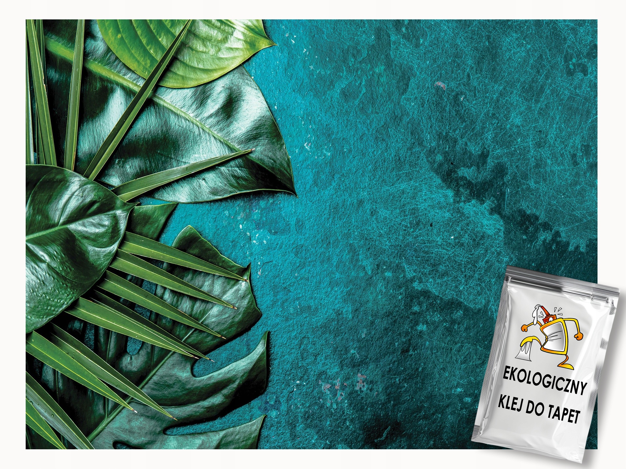 Fototapeta Flizelina Listy Rostliny Monstera Palma 3D Tyrkysová 400x280 lepidlo
