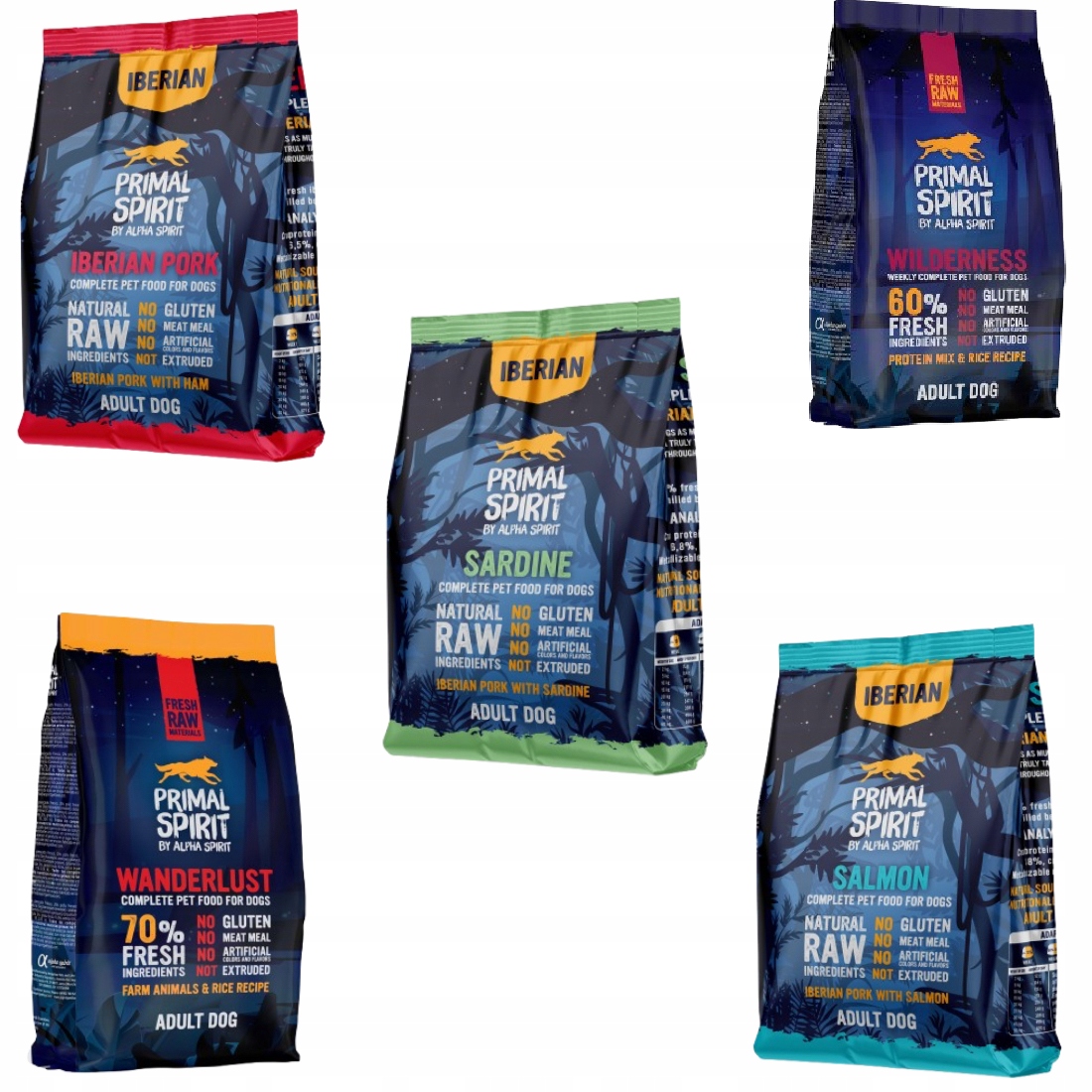 Primal Spirit Karma dla Psa MIX smaków 5x 1kg