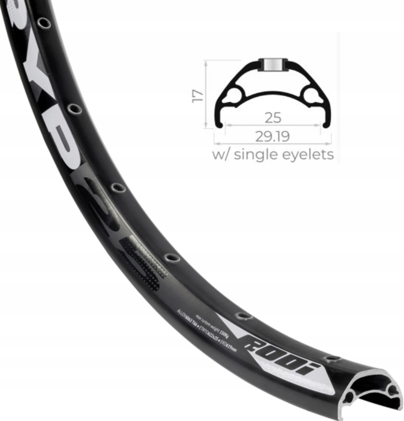 Obręcz 29" Rodi Tryp 25 EVO Enduro MTB 32 otwory