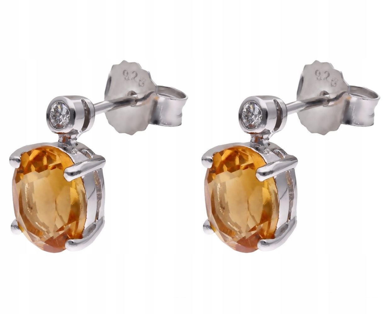 Stříbrné náušnice Ag 925 Citron a diamant CVD-3338-E-CI