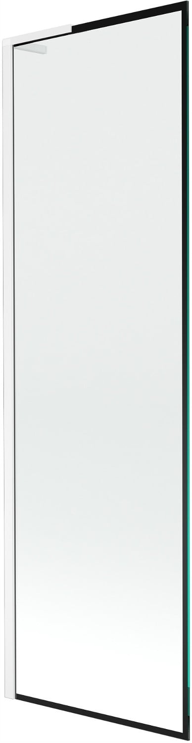 Mexen Next L vanová zástěna 1-křídlá 60 x 150 cm, černý vzor, bílá 895-06