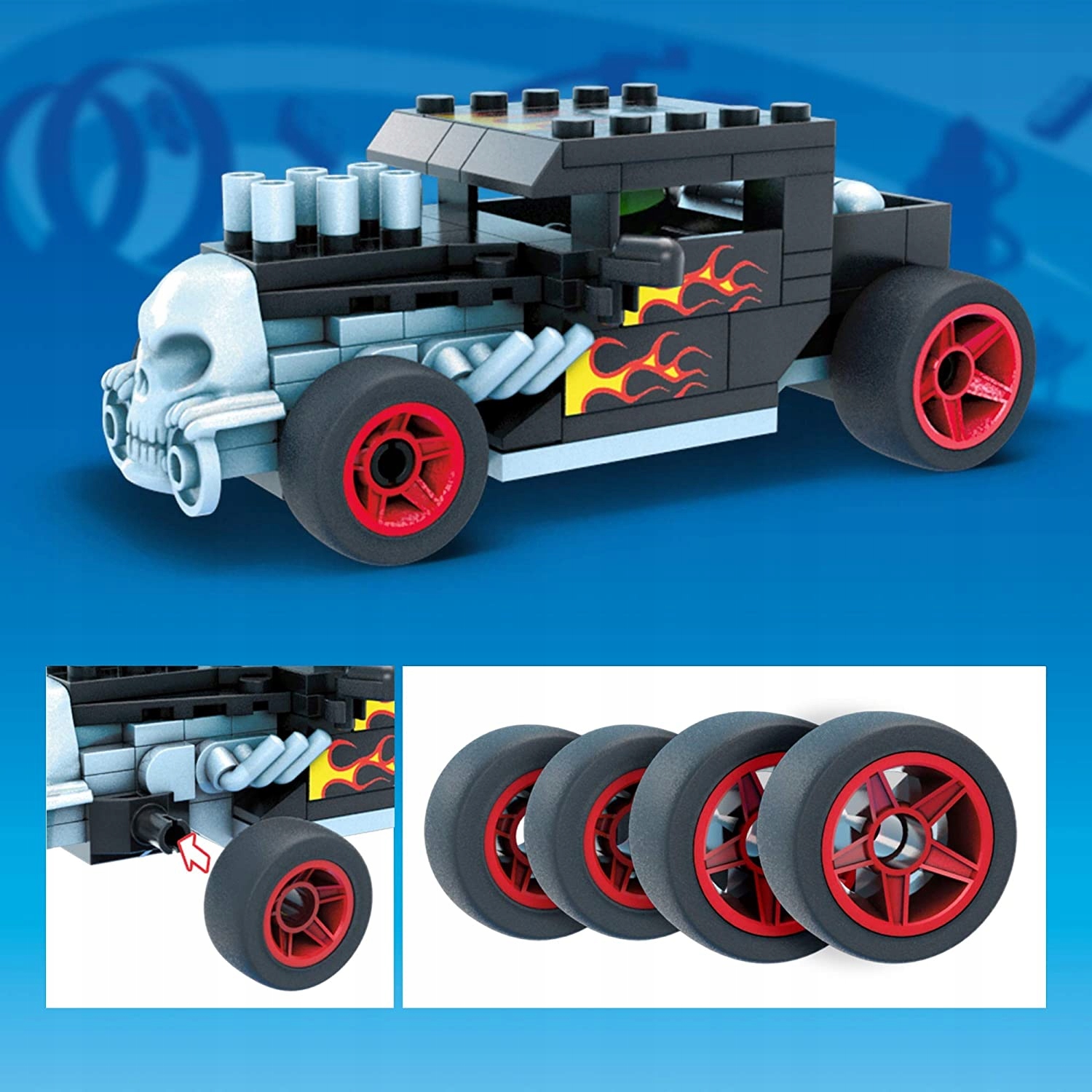 MEGA CONSTRUX HOT WHEELS MONSTER TRUCK BONE SHAKER Materiał plastik