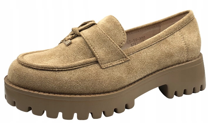 PÓŁBUT MOKASYN BEIGE ZAMSZOWY GOODIN PLATFORMA XR358 37 Marka inna