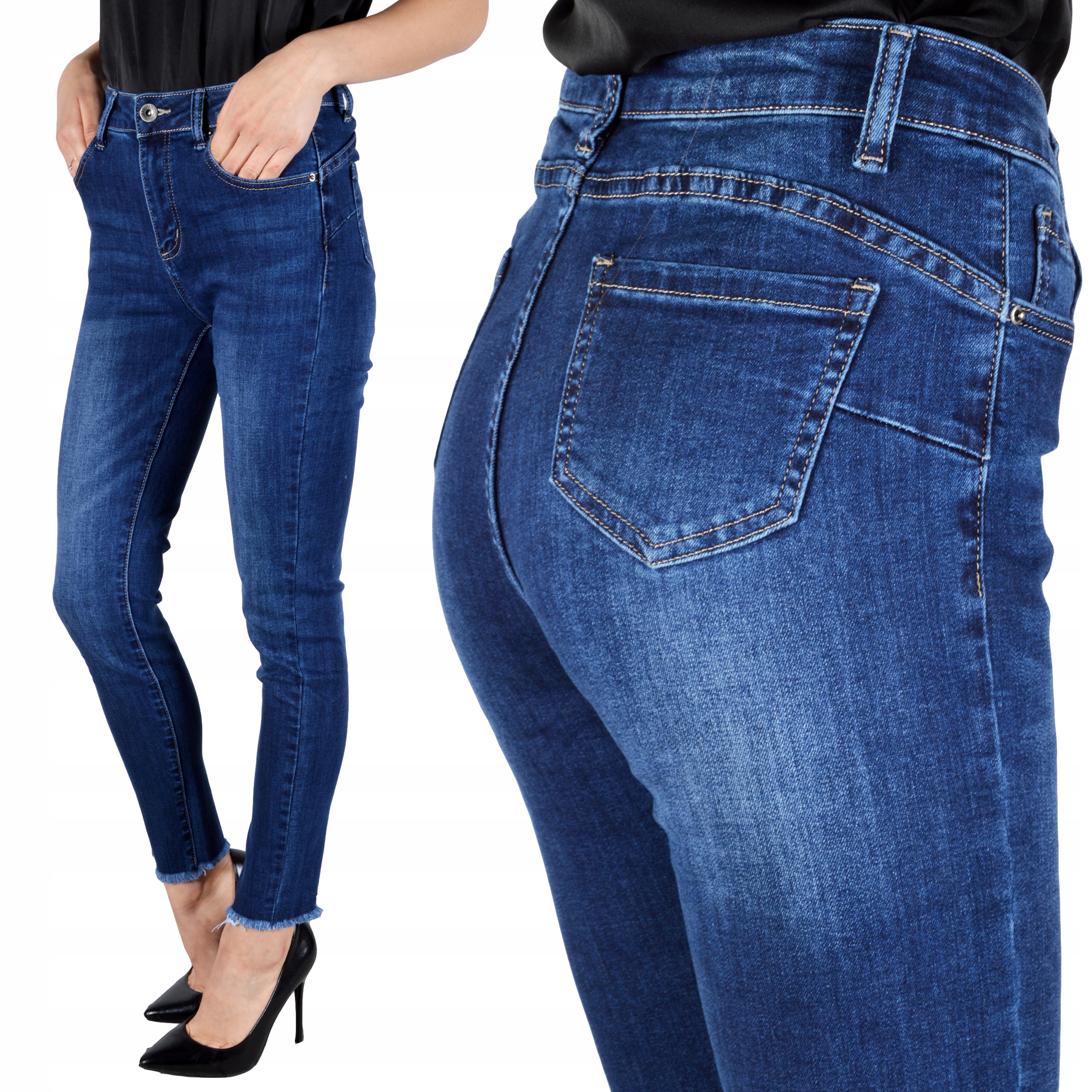 

Spodnie Jeansy Wyszczuplające Jeansowe Push Up New