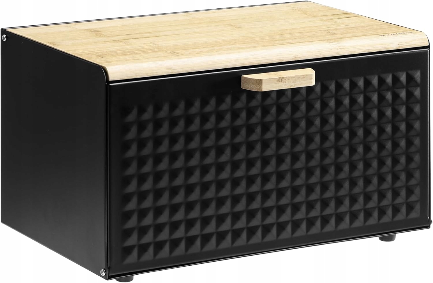 Velký kovový chlebník s bambusovým víkem box na chleba do kuchyně