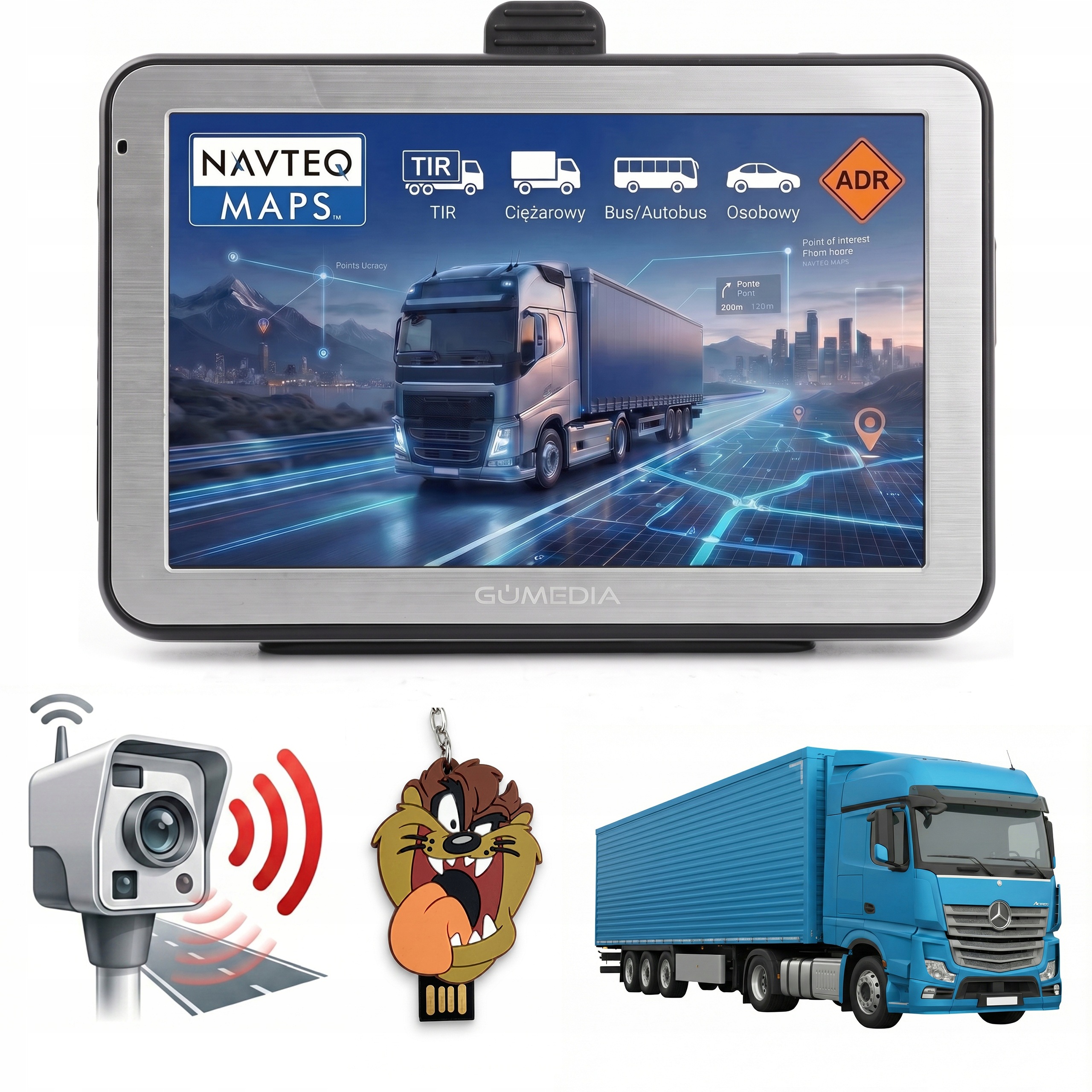 Navigace 5" Nákladní automobil Gomedia 5010 Truck Kamion Bus Pouzdro Fotoradary 2026