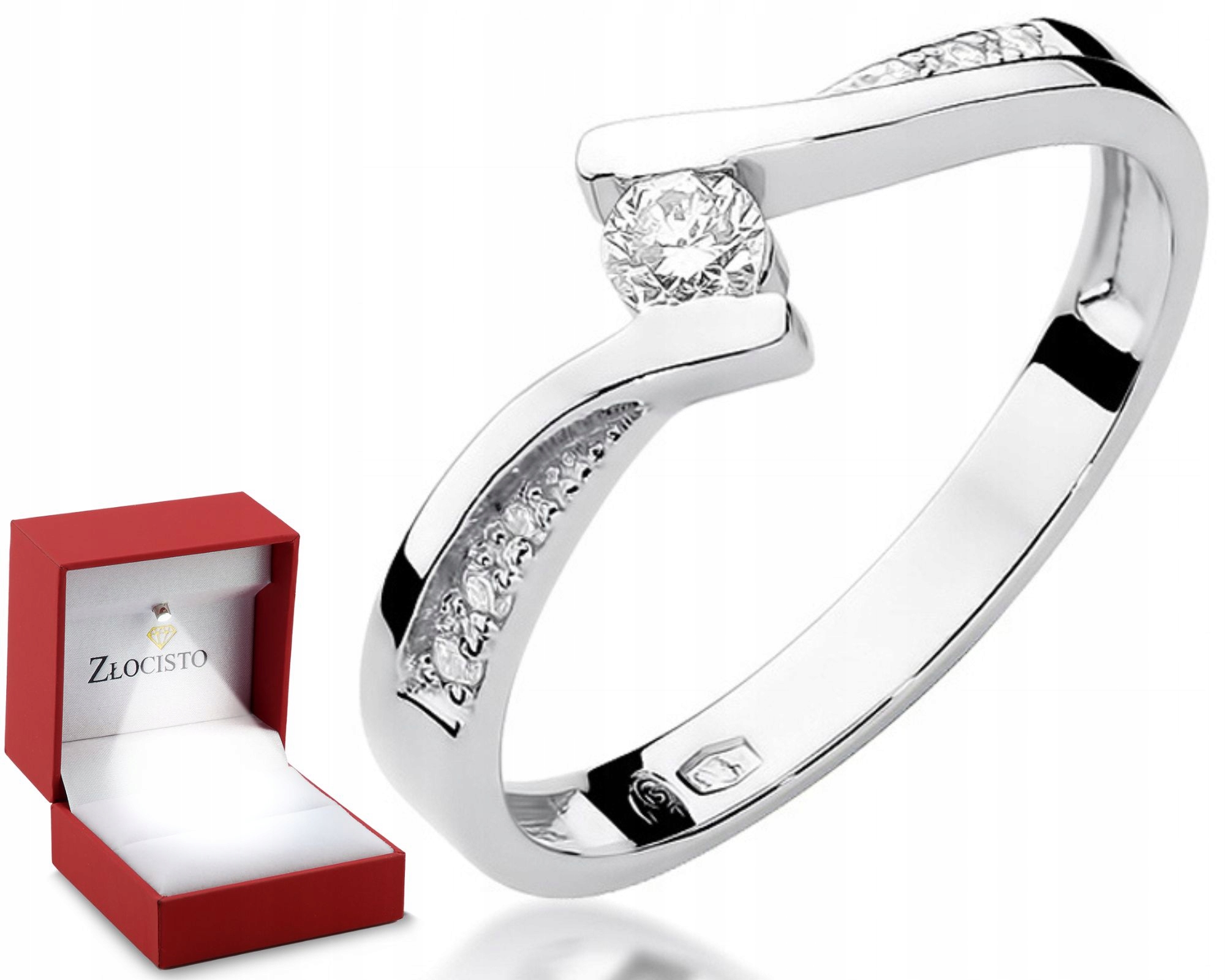 Pierścionek z brylantami 0,16 ct Białe Złoto 0,585