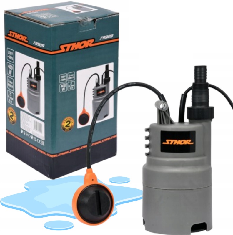 Pompa Sthor 400W 6000 l/h Wyrzut Górny Zatapialna Zanurzeniowa do Wody