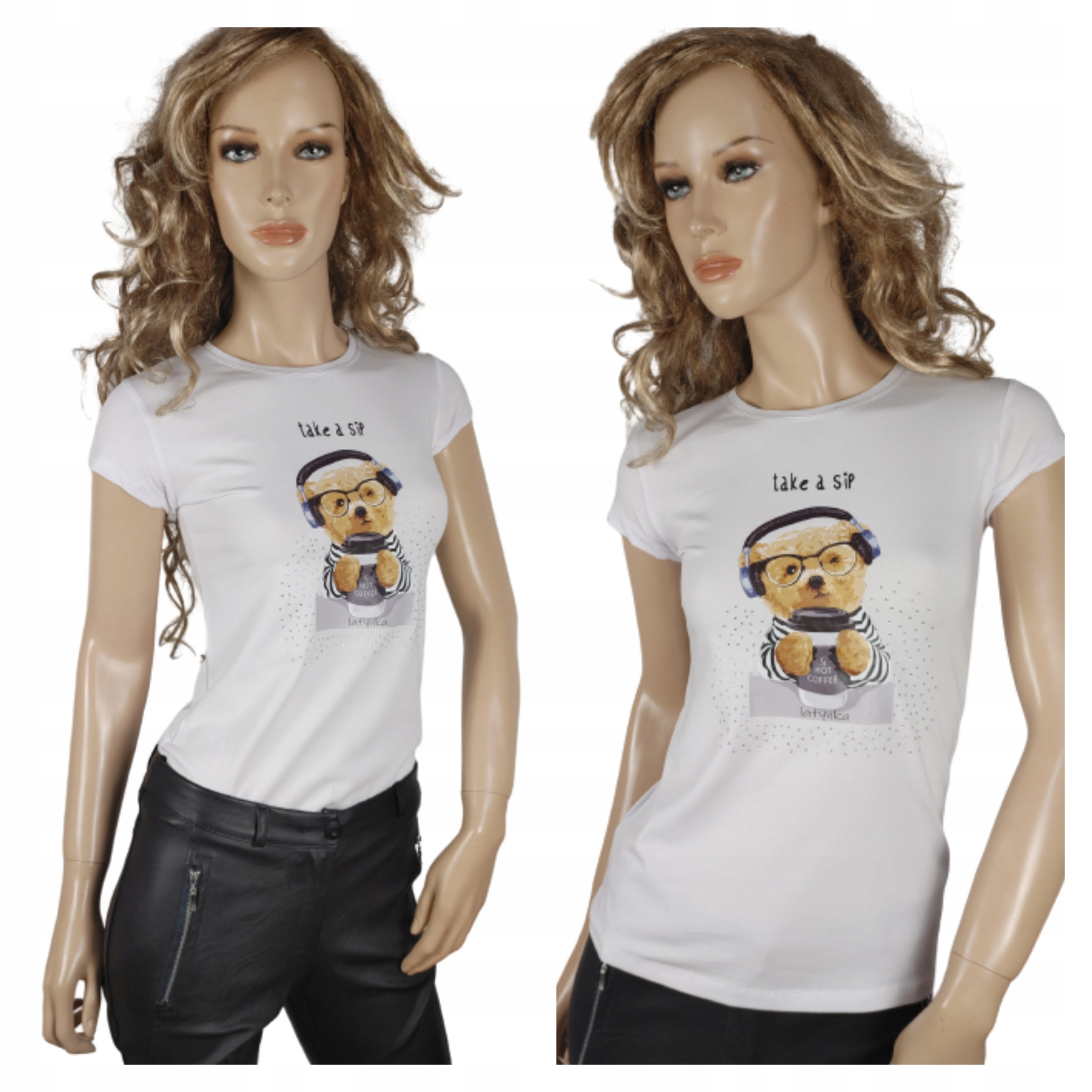 

Bluzka Latynka gładka kr ręk bawełna Miś S/m 34-36