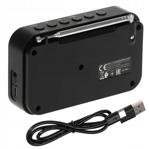 Radio Cyfrowe PLL AM/FM AD 1907 - Zegar, Budzik, USB-C