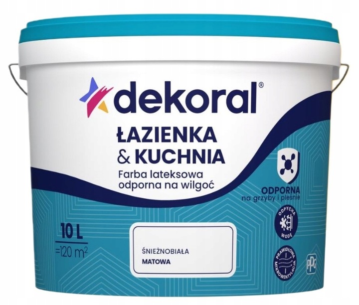 Dekoral Maleinak Koupelna & Kuchyň Odolná Proti Vlhkosti Latexová 10L Bílá