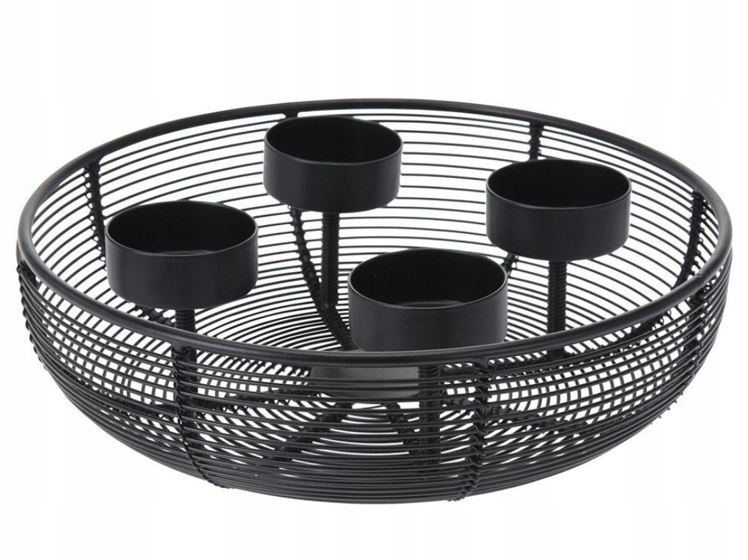 

Świecznik metalowy na 4 tealight podstawa czarny