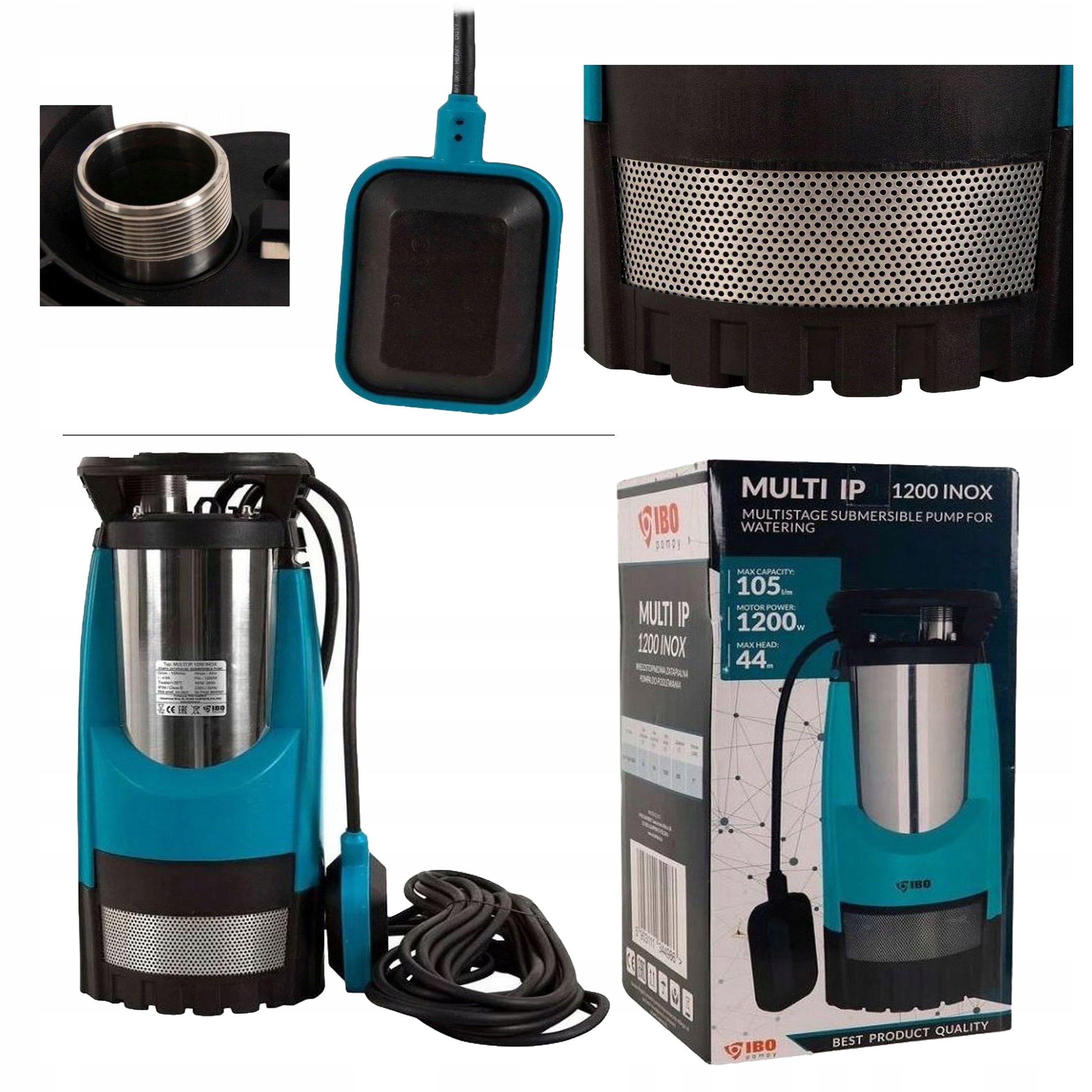 Pompa zatapialna do Deszczówki Multi Ip 1200INOX Ibo Mocna!
