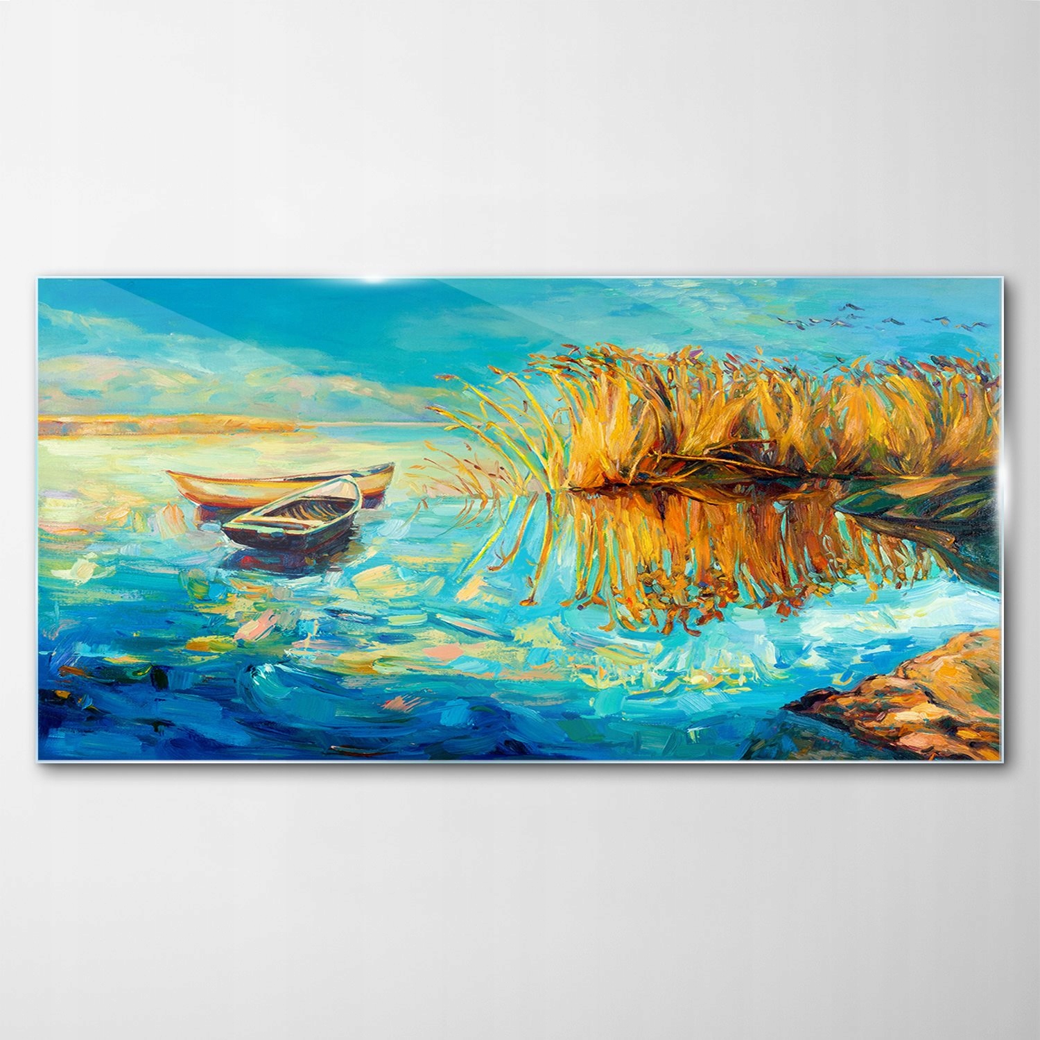 

Obraz Szklany Dekor Jezioro Łódki Krajobraz 120x60