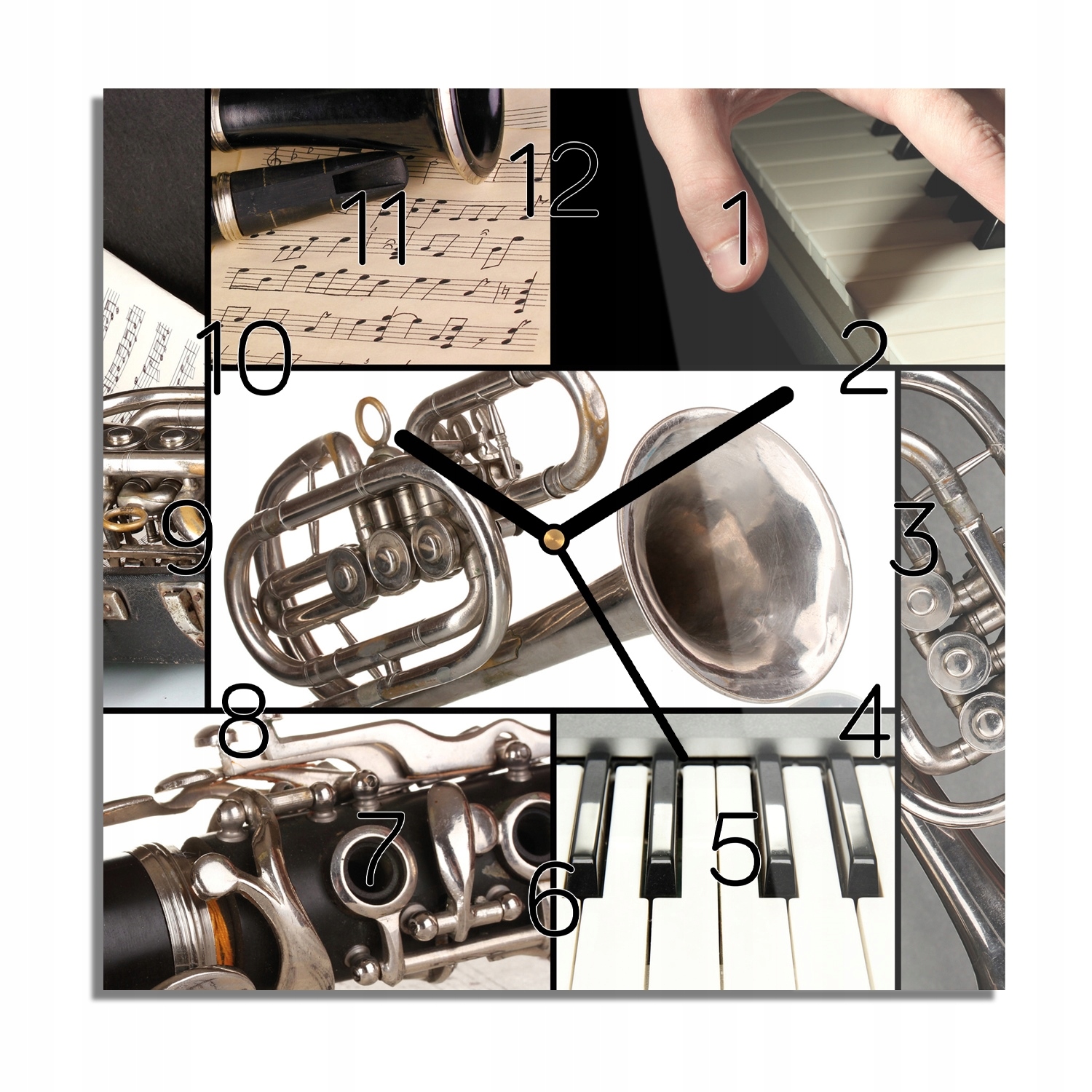 

Muzyka klasyczna zegar na szkle czarne cyfry 30x30