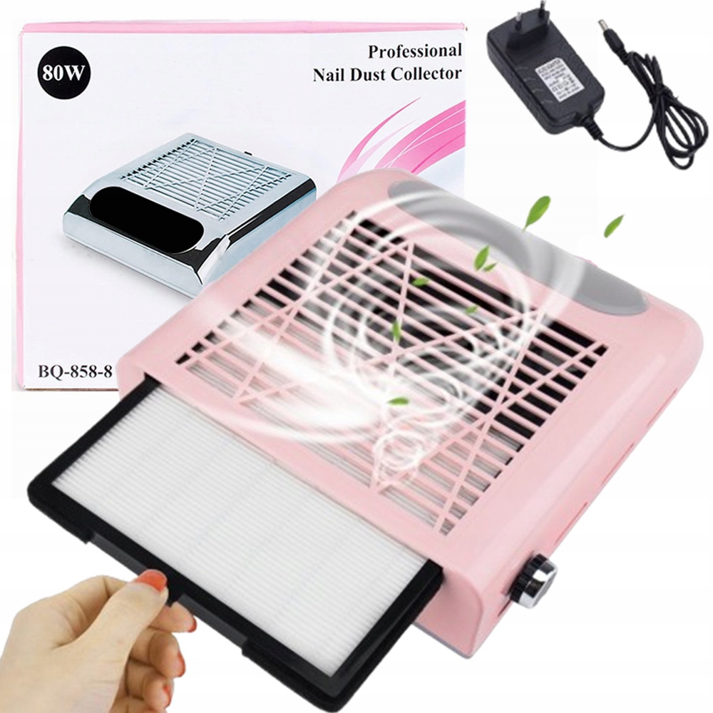 Odsávačka Prachu na nehty Kasetový filtr Silný růžový 80W 2 rychlosti