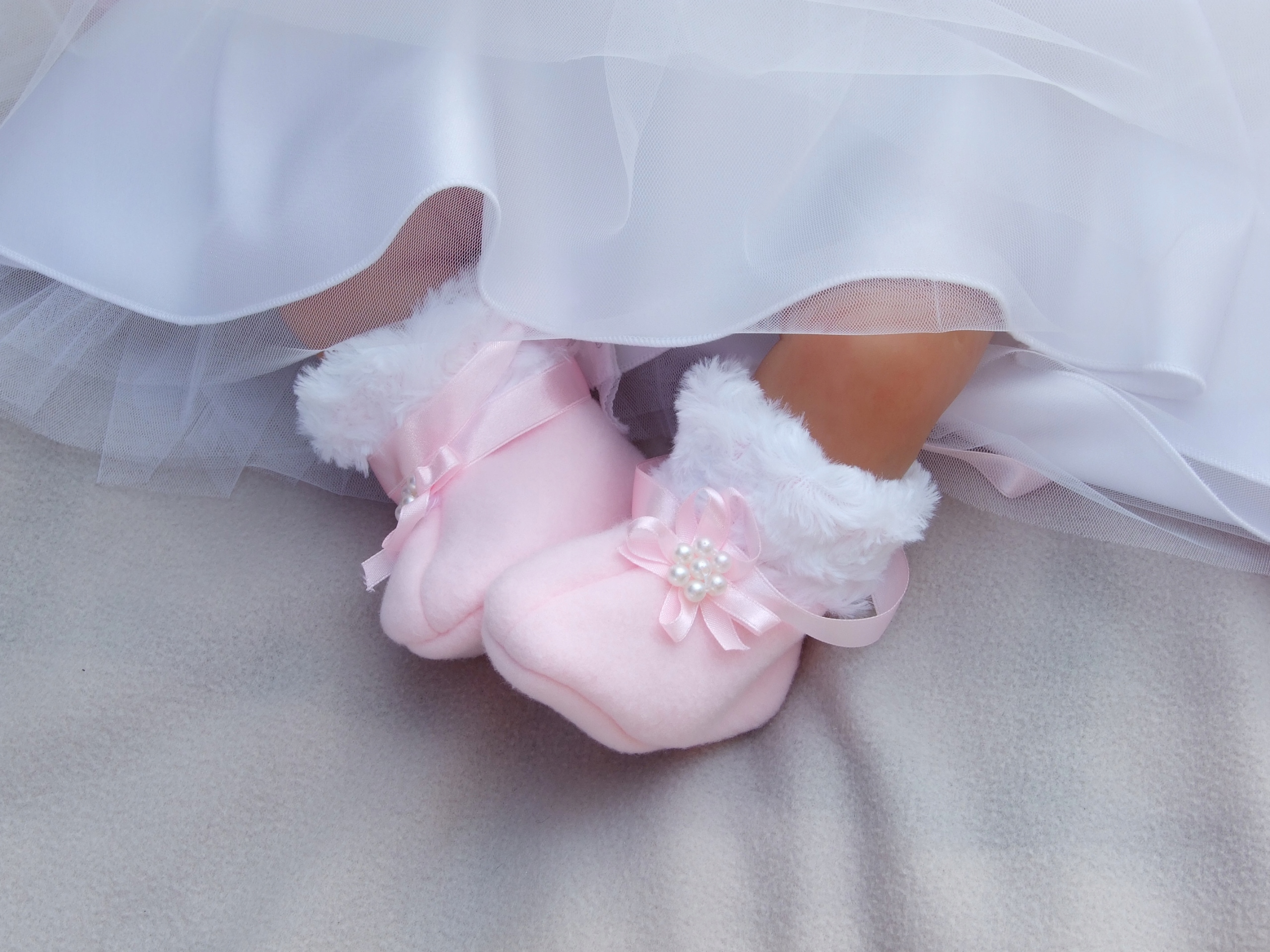 Odzież do CHRZTU- ciepły komplet 5cz. UBRANKO 68r Długość sukienki 42 cm