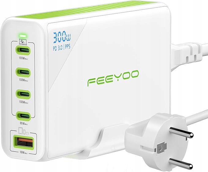 Feeyoo Ładowarka Usb-c 300W GaN Pd 100W 5 Portów