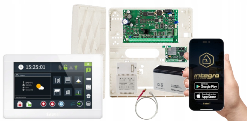 System Alarmowy Satel Integra 32 Akumulator Zestaw Gsm Lte Dotyk 7" LCD