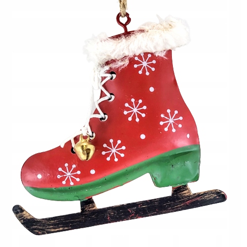 ZAWIESZKA METALOWE WISZĄCE ŁYŻWY ŚWIĘTA Kolor odcienie czerwieni odcienie zieleni wielokolorowy