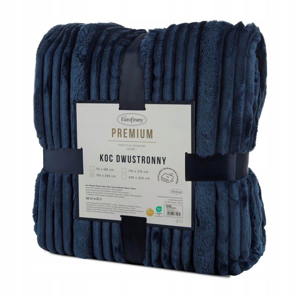 Deka Nina 220x200 Eurofirany tmavě modrá, mimořádně měkká s pruhy