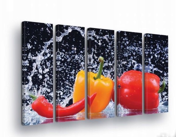 Obraz 150x100 Čerstvosť voda striekajúca paprika chilli dynamika energia farby