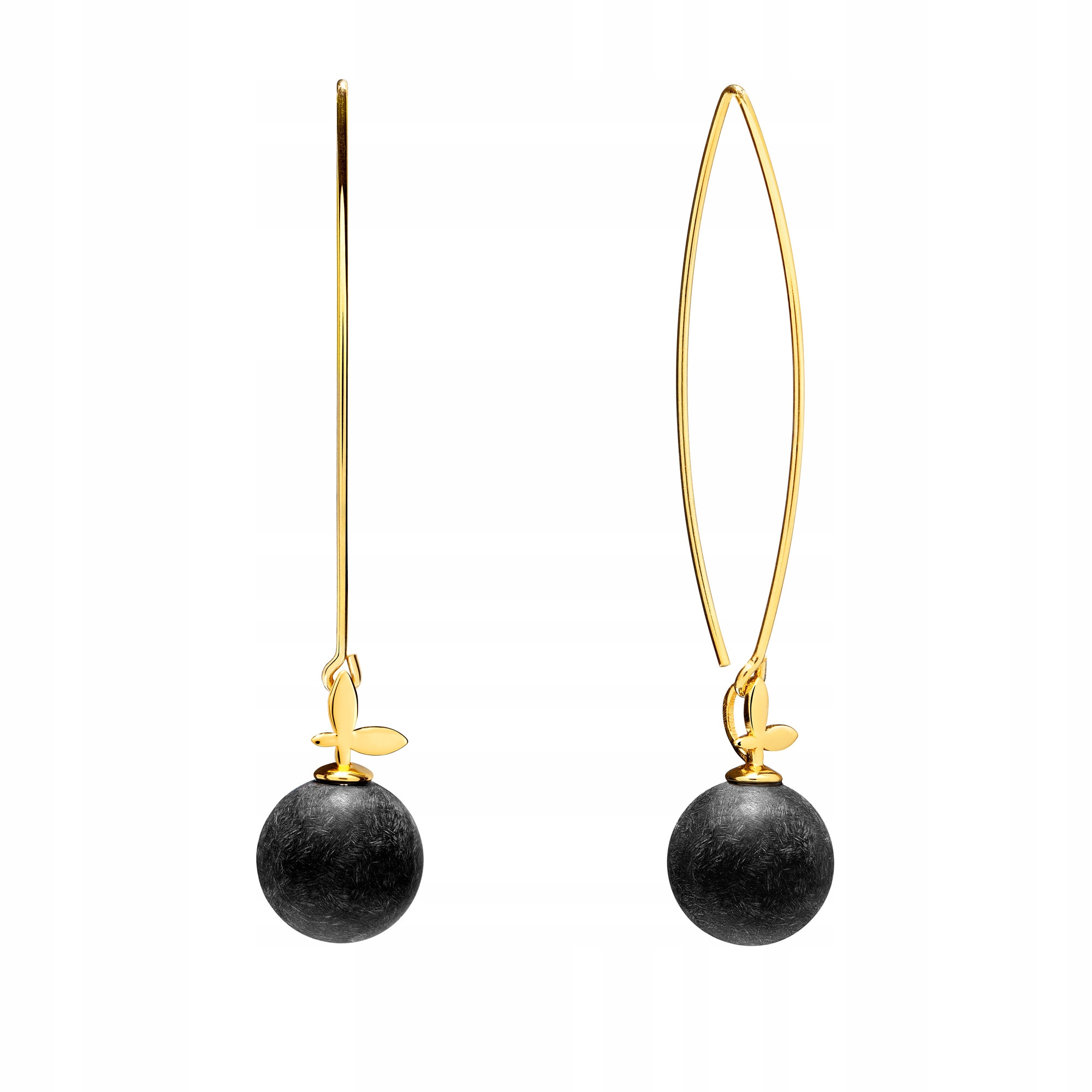 

Kolczyki bigiel czarny bursztyn 12 mm motyl Sadva