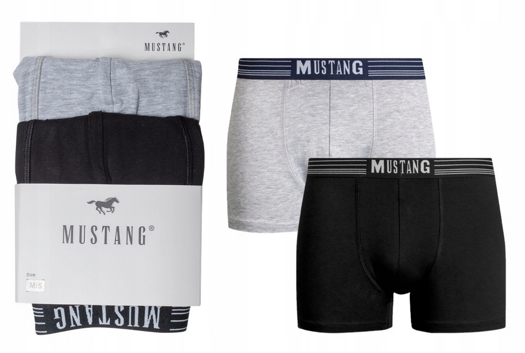 MUSTANG BOKSERKI MĘSKIE BAWEŁNA MAJTKI 2PAK XL Kolor dominujący wielokolorowy