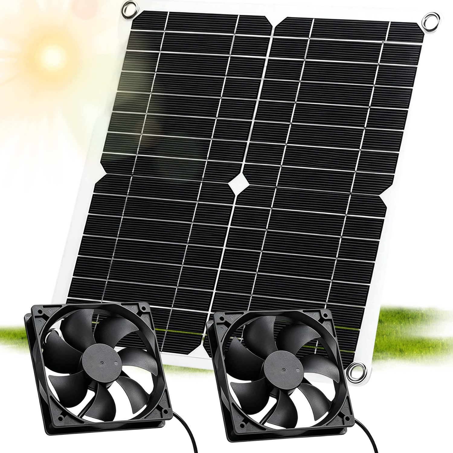 Solární Ventilátor 12W, Systém Větrání Střechy, Monokrystalický Panel