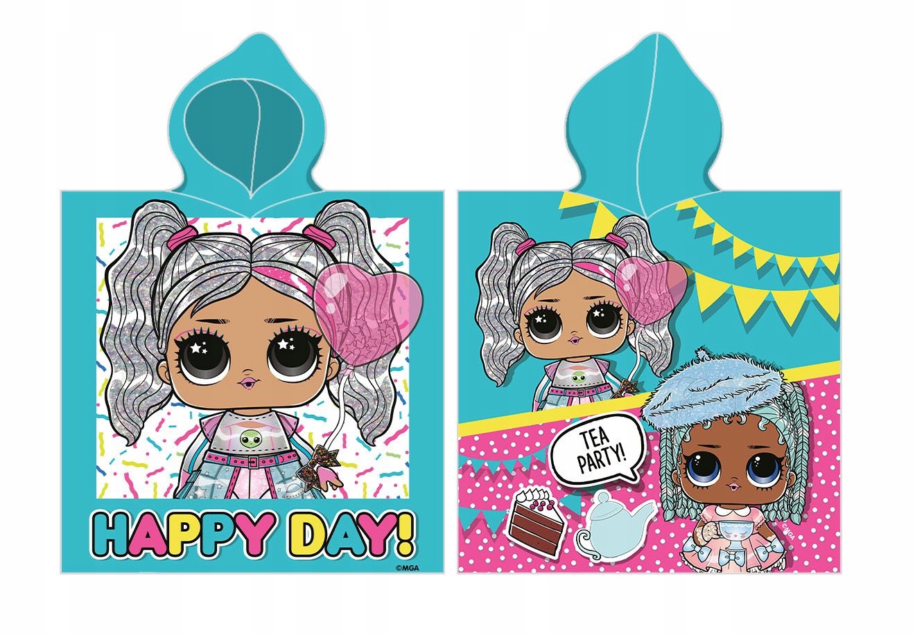 RĘCZNIK PLAŻOWY PONCHO 50x110 PONCZO LOL LALKI