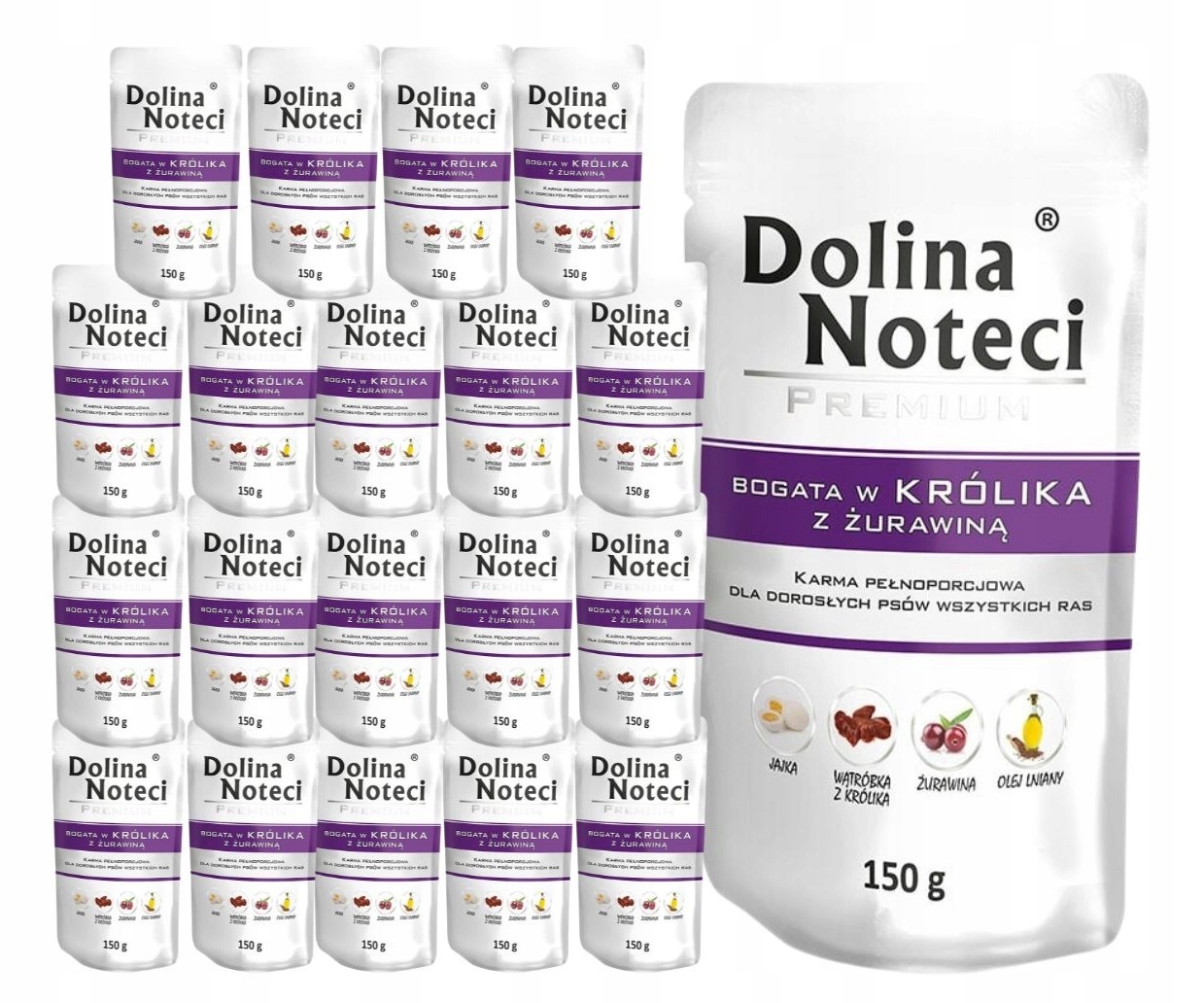 Levně Dolina Noteci Premium vlhké krmivo pro psy bohaté na králíka 20 x 150 g