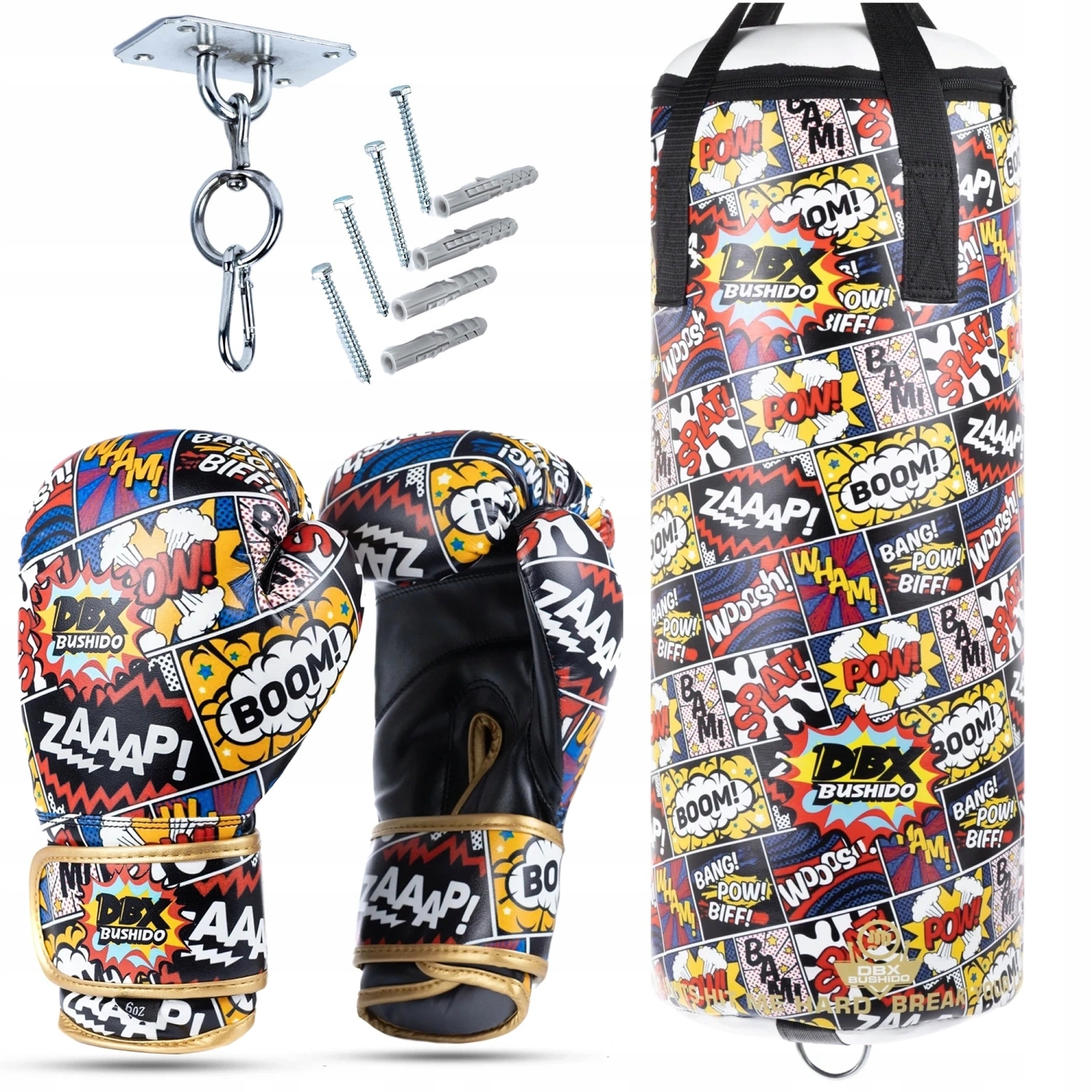 Worek Treningowy Bokserski 10KG 75CM Dziecięcy Rękawice Zestaw Na Prezeznt