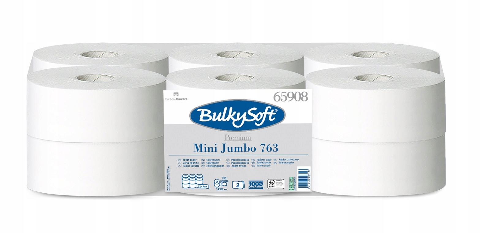 

Papier toaletowy jumbo mini BulkySoft 12 szt x145m